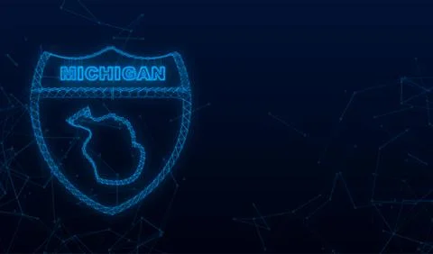 Plexus icon map of the state of Michigan from the united state of america Stock Illustration