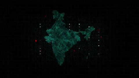 Plexus Indian blue map Video stock 153964414