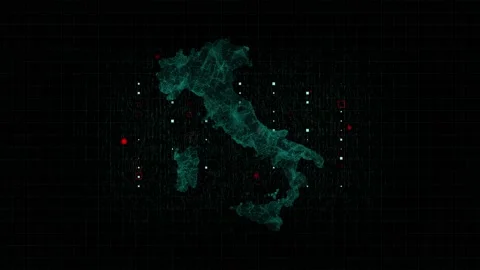 Plexus Italy blue map Stock Footage 153965404