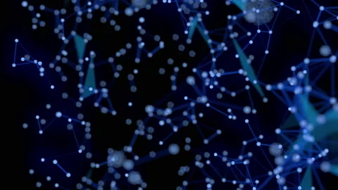 Plexus lines and dot particle blockchain loop animation Stockbeeldmateriaal 150139814