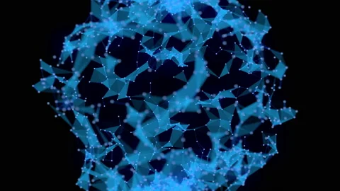 Plexus lines and dot particle blockchain loop animation Stock Footage 150140285