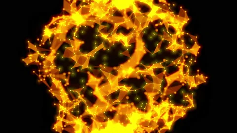 Plexus lines and dot particle blockchain loop animation Vídeo Stock 150140618