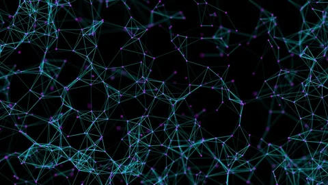 Plexus of lines and dots. Abstract motion background. Molecular network. Stock Footage 94197693