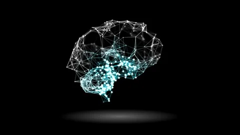 Plexus lines and dots forming a human brain Video stock 87280107