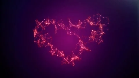 Plexus of lines and dots on a purple background Stock Footage 166084423