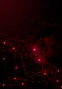 Plexus lines, dots and light beams with light points. Abstract technology, .. Illustration