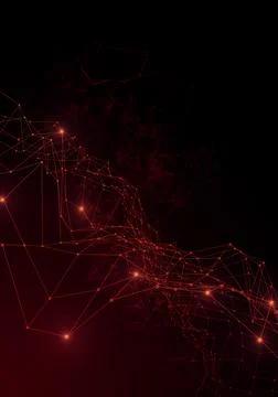 Plexus lines, dots and light beams with light points. Abstract technology, .. Stock Illustration