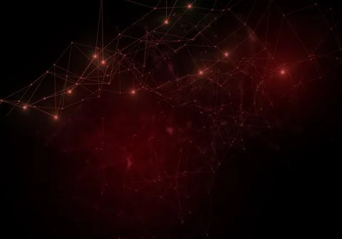 Plexus lines, dots and light beams with light points. Abstract technology, .. Stock Illustration