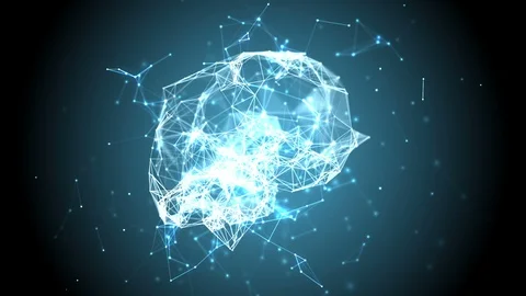 Plexus lines, dots and polygons forming a human brain Video stock 87280332