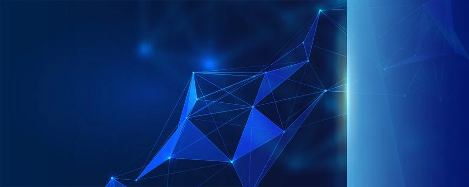 Plexus mesh. Abstract vector background with glass banner for text. Scientifi 스톡 일러스트