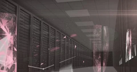 Plexus network against multiple servers Stock Illustration