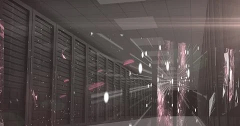 Plexus network against multiple servers Stock Illustration