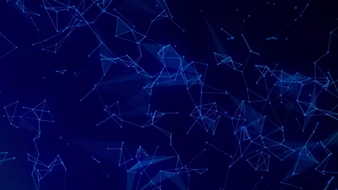 Plexus network connecting line point wireframe technology blue background Stock Footage 242395708