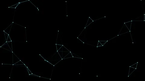 Plexus network constellation connecting lines on black background 4K Stock Footage 337120616
