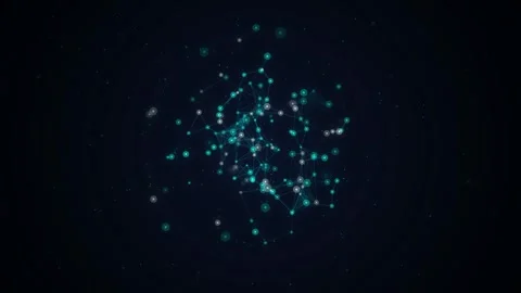 Plexus network constellation rotating seamless loop abstract Stock Footage 345075608