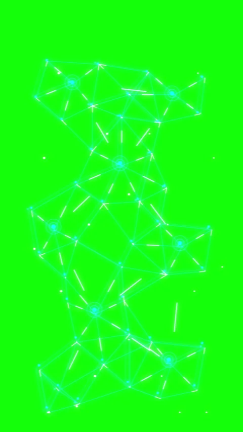 Plexus network geometry green screen motion graphic Stock Footage 346639850