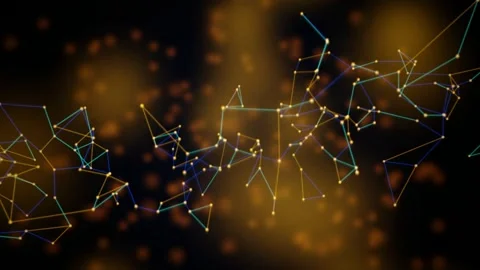 Plexus network glowing nodes seamless loop motion background Stock Footage 344799354