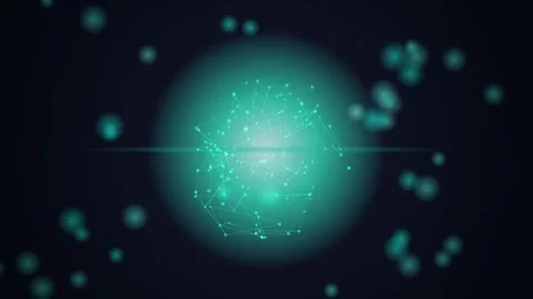 Plexus network glowing sphere rotating seamless loop background Stock Footage 344799269