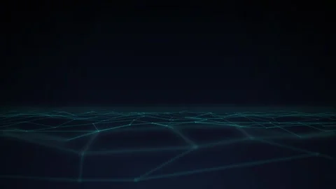 Plexus network grid digital terrain seamless loop motion background Stock Footage 344799327