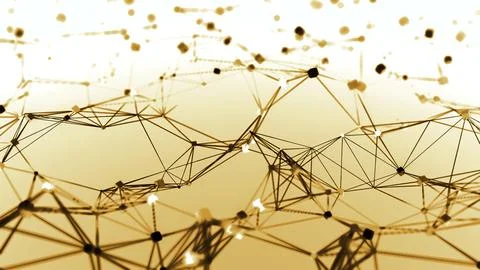 Plexus network lines field in slow wavy motion. Design. Abstract technology Illustrazione stock