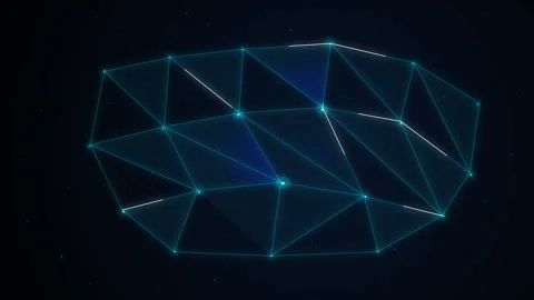 Plexus network node geometry digital technology connection data flow loop Video stock 346740297