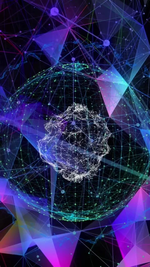 Plexus networks against globe of network of connections Stock Footage 343498042