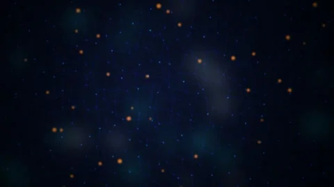 Plexus neural network glowing orange blue seamless loop motion Stock Footage 343898734