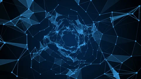 Plexus Node Connection Tunnel Technology Background Stock Footage 338064566