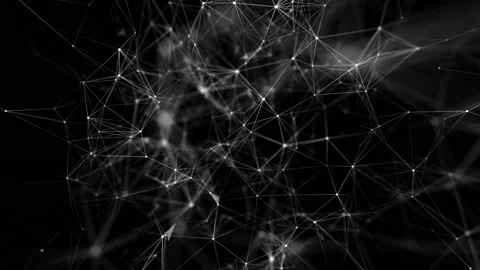Plexus nodes appear and disappear in a beautiful animation on a black background Stock Footage 115628481