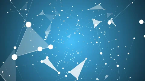 Plexus particles in motion on blue background. Stock Footage 153869382