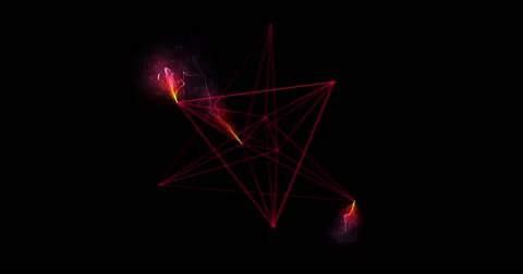 Plexus Particles Red Net Stock Footage 49202584