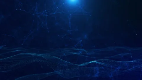 Plexus Pattern Grid Forming Dynamic Digital Waves Stock Footage 314195763