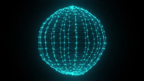 Plexus planet sphere of dots and lines Stock Footage 312821046