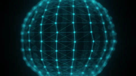 Plexus planet sphere of dots and lines Stock Footage 312821133