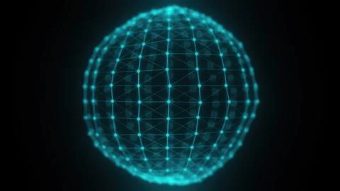 Plexus planet sphere of dots and lines 스톡 일러스트
