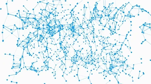 Plexus of points and light blue lines moving on a white background Stock Footage 111819203