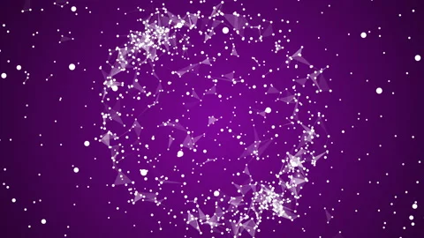 Plexus purple world background with connected dots and lines 4k video. Stock Footage 144109884