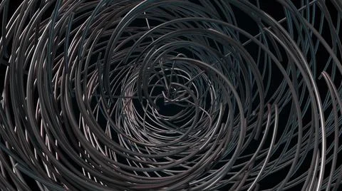 Plexus of random splines, computer generated. 3d rendering of technical Stock-Illustration