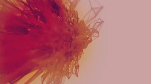 Plexus Red Explosion System Low Poly Loop Motion Abstraction Stock Footage 104110126
