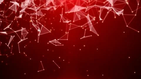 Plexus red lines and triangles in the corner of the screen Stock Illustration