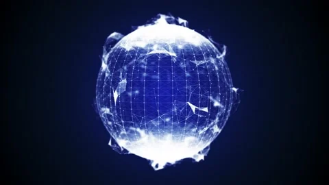 Plexus rotating World Big Data Animation 01 with Bokeh Stock Footage 140338460