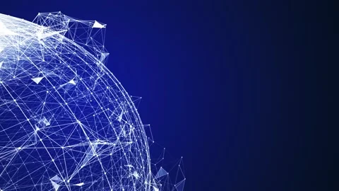 Plexus rotating World Big Data Animation 02 Stock Footage 140340408
