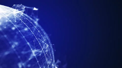 Plexus rotating World Big Data Animation 02 with Bokeh Stock Footage 140341465