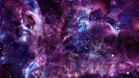 Plexus Seamless Backgrounds. Space Nebulae Flgiht Video stock 57864948