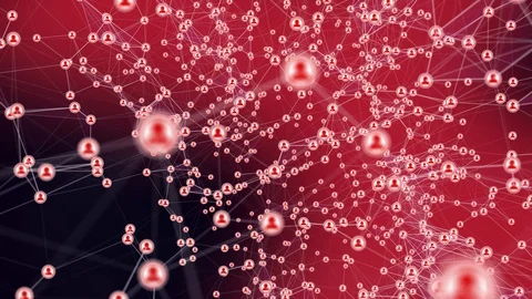 Plexus Social Contacts 4 - Red (infected) 動画素材 125178996
