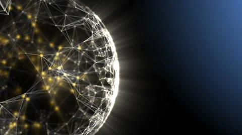 Plexus sphere: fantasy abstract technology and engineering background Video stock 60777493