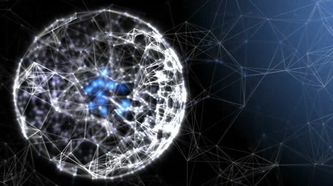 Plexus sphere: fantasy abstract technology and engineering background Video stock 60778149