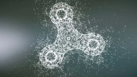 Plexus Spinner Fidget Loop Background 3D render Stock Footage 79095833