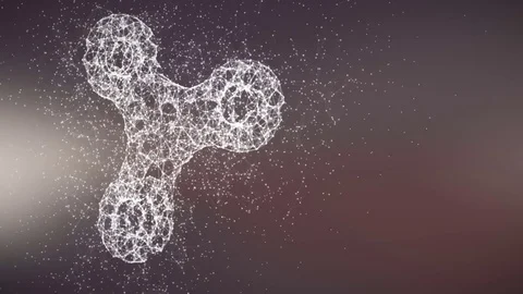Plexus Spinner Fidget Loop Background 3D render Stock Footage 79097722