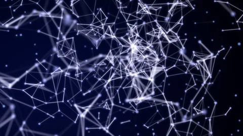 Plexus structure evolving in organic motion. Camera moves in it and changes its  Stock Footage 112864893